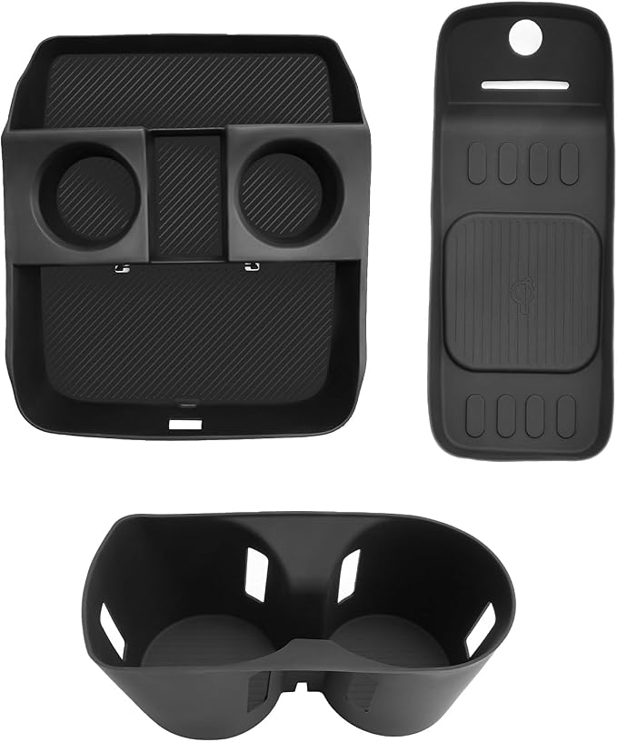 BIBIBO for 2026 Hyundai Palisade Center Console Organizer 2026 Hyundai Palisade Lower Center Console Organizer+ Insert Cup Holder& Wireless Charging Mats 2026 Palisade Console Insert Tray