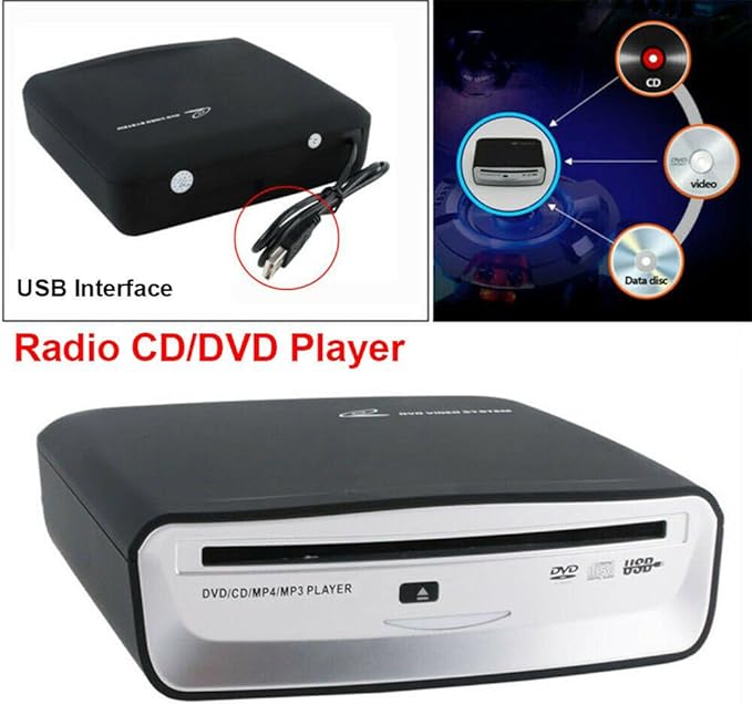 USB External Car Universal Connection Portable CD Player for Car Android Navigation/TV/Laptops Desktops with USB Port Plug and Play (Android Version 4.4 and Above)