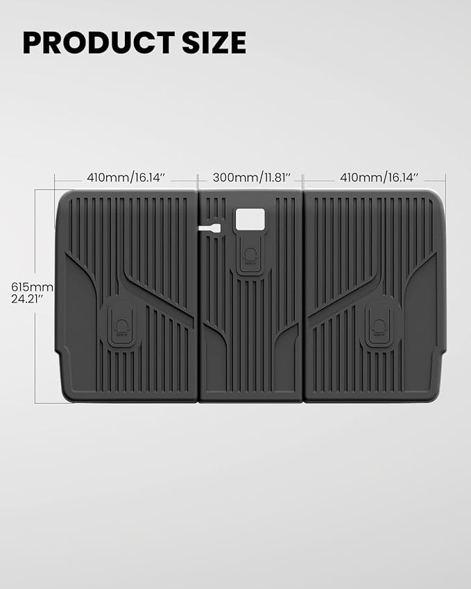 LASFIT Premium Extra Thick Rear Seat Back Covers for Tesla Model Y 2025/2024/2023/2022/2021/2020 | TPE Custom Fit Waterproof Model Y Accessories 5/7 Seater Second Row Back Seat Protector Mat Liner