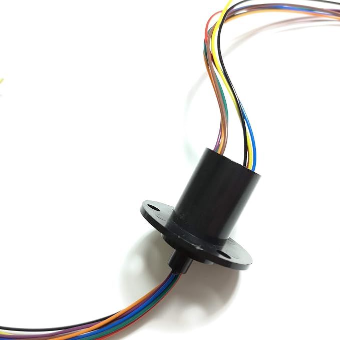 Taidacent 3 Wires 4 Wires 5A 10A 15A 30A Electrical Slip Ring Collector Ring Rotary Electrical Contact Joint Rotary Connector Commutator (8 Wires 5A Diameter 22mm)