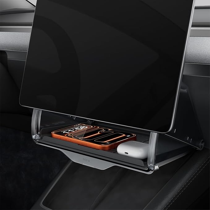 REEVAA Upgraded Tesla Model 3 Hidden Under Screen Storage Box for Model 3 2016-2026 (Fit New Model 3 Highland) [One-tap Open & Stable Installation] Model 3 Accessories, Center Console Organizer Tray