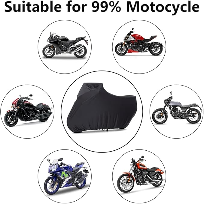 Indoor Motorcycle Cover Universal Dustproof Cover Soft Stretch Durable Motorbike Cover for All Motor,104 inches