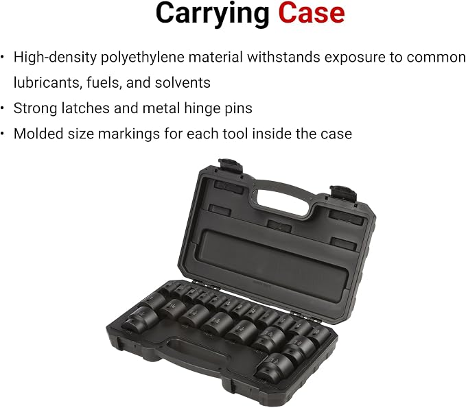 TEKTON 1/2 Inch Drive Impact Socket Set, 21-Piece | SID92302