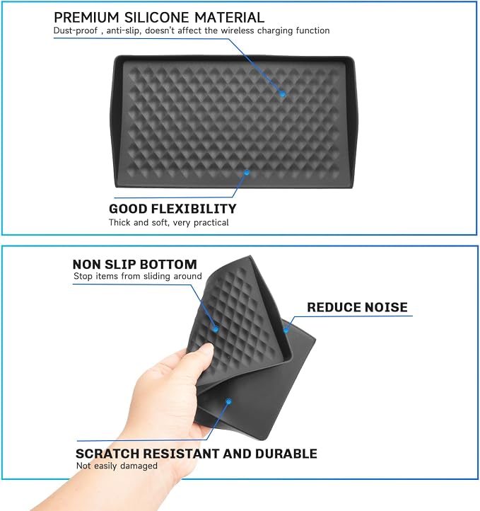 SXCY for 2025 2026 Mitsubishi Outlander Wireless Charging Protective Mats [Only for Outlander Gas] 2025 2026 Mitsubishi Outlander Accessories Console Inserts Liner Anti-Slip Anti-Dust Waterproof Mats