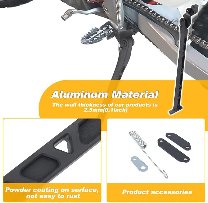 Kickstand Side Stand Fit for CR125R CRF250R CRF450X CRF450R | Aluminum, Motorcycle Foot Side Support