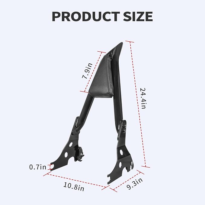 Detachable Rear Passenger Backrest Sissy bar for Harley Sportster 2004-2023 XL 883 Super Low Forty Eight Seventy Two Iron XL 1200