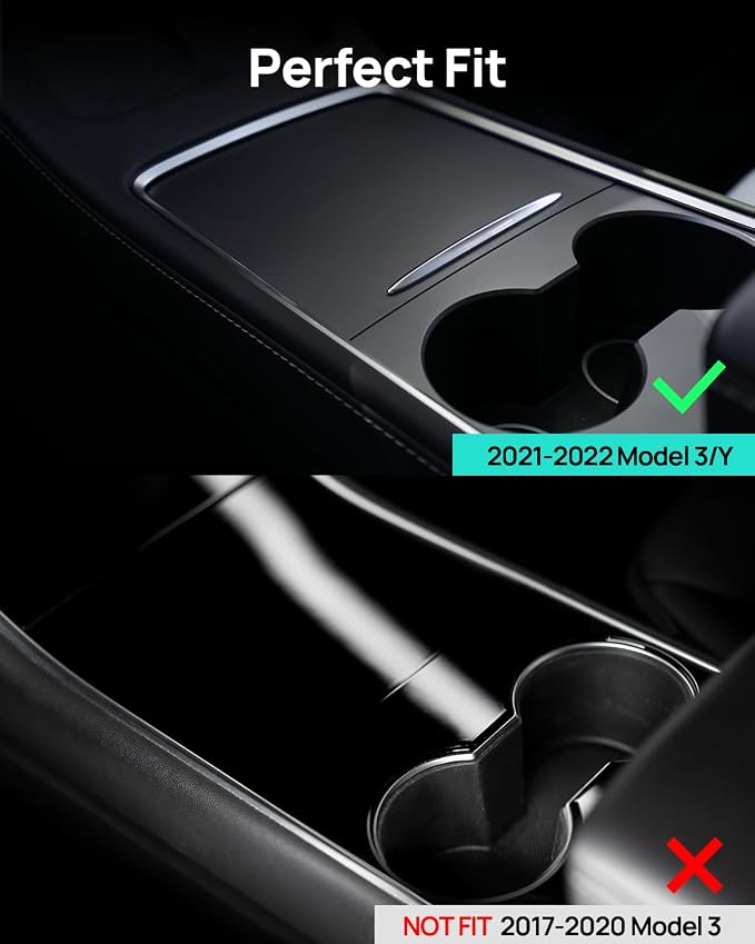 HALOBLK Center Console Organizer Tray, Two-Tier Removable Design Compatible with Tesla Model 3 (2021-2023) Model Y (2021-2024)