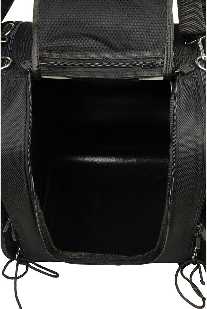 Milwaukee Leather SH681 Medium Black Textile Ultra Touring Motorcycle Sissy Bar Bag - Medium