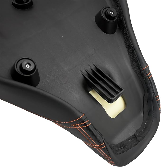 Motorcycle 2-Up Seat Driver Passenger One-Piece Seat Fit For Harley Low Rider Low Rider S ST FXLR FXLRST 2018-up (Orange Stitching)
