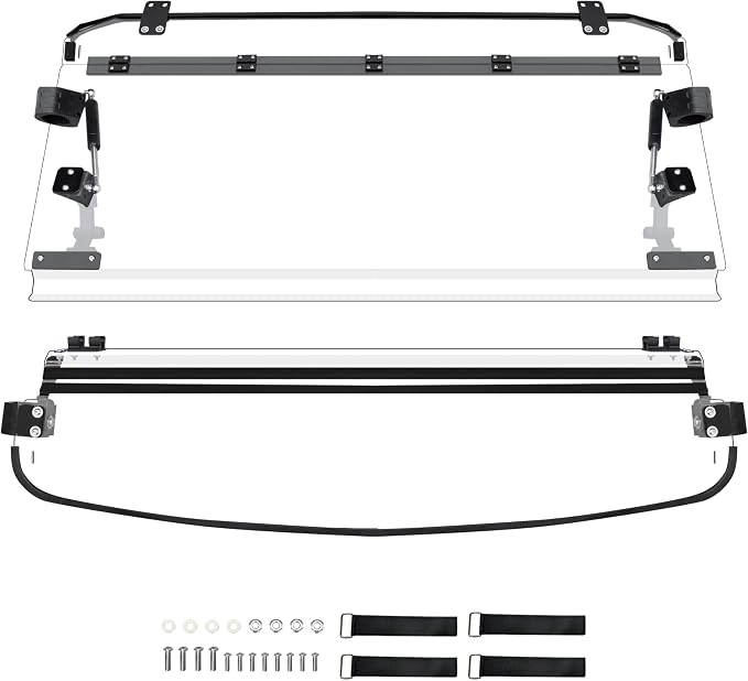 SAUTVS Flip Up Windshield for Polaris Ranger XP 1000/ Crew/ Diesel/ XP 900 2017-2026 Accessories, Clear 1/5" Hard Coated Polycarbonate Front Flip Windscreen Window, Can be Closed/Vented or Fully Open