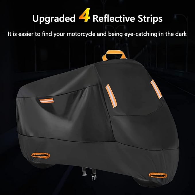 SECELES 300D Motorcycle Cover Heavy Duty, SECELES All Season Durable Scooter Vespa Cover Waterproof Outdoor for Small Bike Scooter Bicycle fit up to 75 inch Motorbike (L: 75" x 37" x 39")