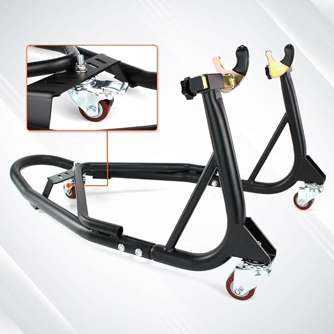 Xitomer Mobile Paddock Motorcycle Stand Dolly, Universal Motorcycle Lift, Adjustable Motorcycle Stand Lift Motorcycle Wheel Stand