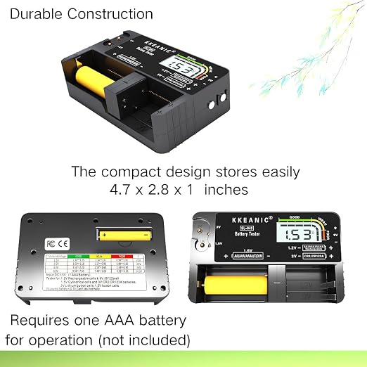 Battery Tester for AA AAA C D 9V & Case Household Batteries Battery Checker