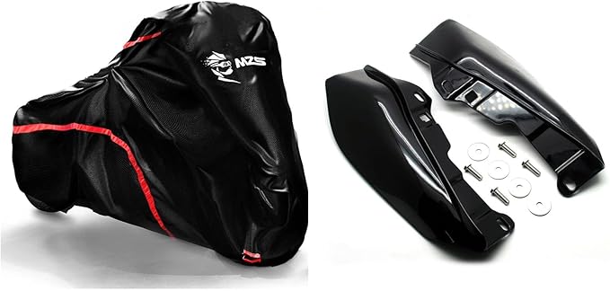 MZS Motorcycle Cover, All Season Weather Outdoor Waterproof Protection + MZS Mid Frame Air Deflector Compatible with Electra Glide | Road Glide | Street Glide | Road King