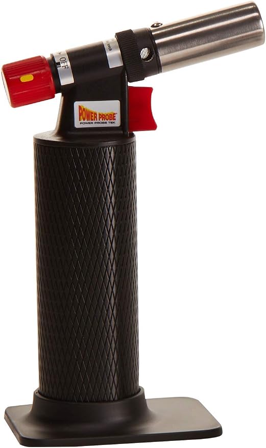 Power Probe Black Butane Torch (PPBT) [Car Test Tool, Electronic Ignition, Large Fuel Capacity, Adjustable Flame, for Soldering, Heat Shrinking]