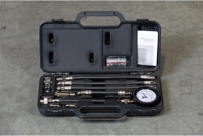 Mityvac MV5530 Engine Compression Test Kit, Manual Pressure Release, 2-3/4 in. Bourdon Tube Gauge, Quick-Disconnect Coupler, Includes Threaded Adapters for Motorcycles, Marine and Small Engines