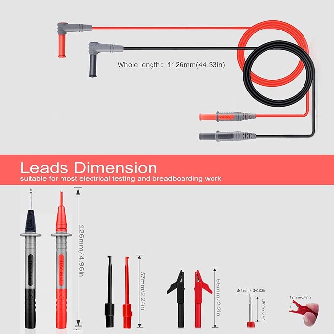 Test Leads Set KET01 & Multimeter HT118A