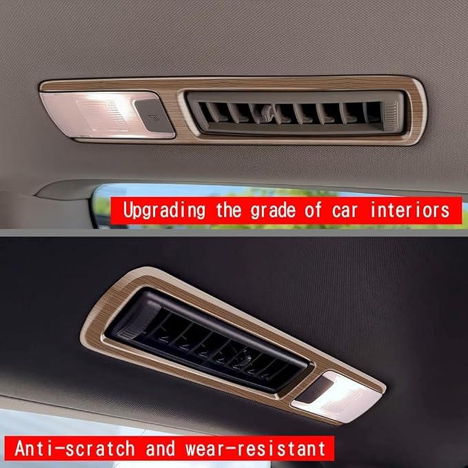4Pcs Second and Third Row Air Outlet Frame Panel Compatible with Toyota Grand Highlander 2024 2025 2026 Fit for 2024-2026 Grand Highlander ABS Accessories(Wood Grain)