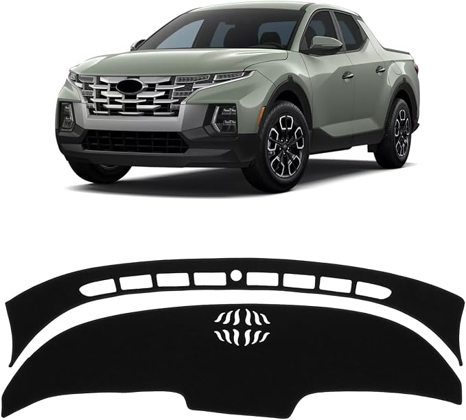 KUST Black Dash Cover for Hyundai Santa Cruz 2022 2023 2024 (Not fit for 12.3 inch Navigation Screen) Polyester Dashboard Cover Non-Slip Interior Accessories for Hyundai Santa Cruz