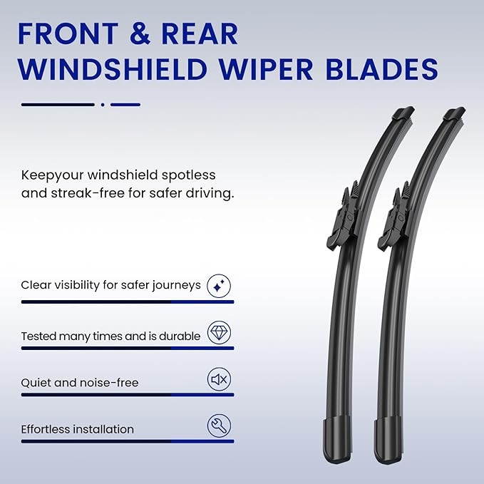 EMITHSUN® 22-Inch Wiper Blades: 2 - Pack Windshield Wipers for Chevrolet Avalanche Silverado Suburban Tahoe - All - Season Beam Design - Exact Replacement for Chevrolet Cars