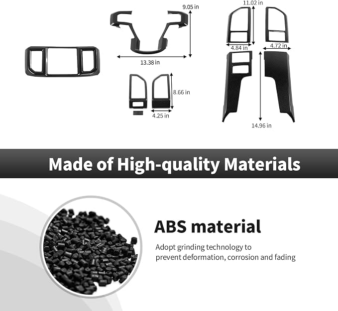 9PCS Carbon Fiber Interior Trim Kits Fit for 2015-2020 Ford F150 Interior Decor Accessories Central Control Dashboard Left & Right Air AC Vent Steering Button Frame Panel