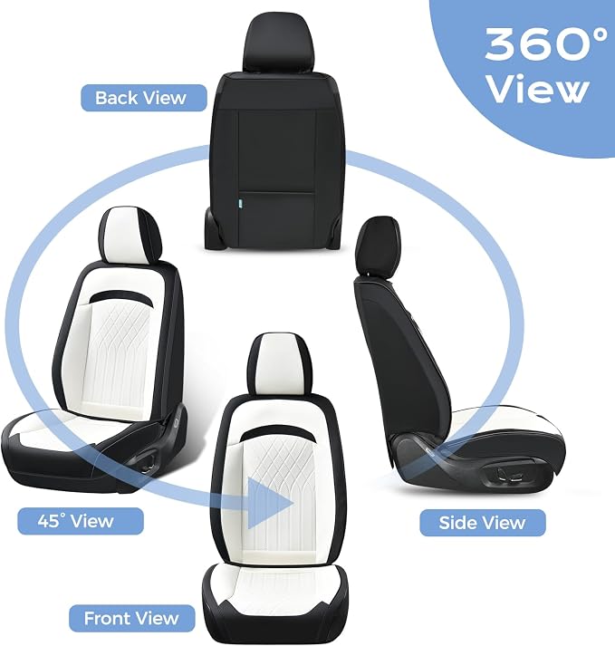 FLORICH Car Seat Covers Full Set, Leather Seat Covers for Cars, Car Seat Protector Waterproof Breathable, Universal Automotive Seat Covers, Front and Rear Car Seat Cover Fit for Most SUV Pick-up Truck