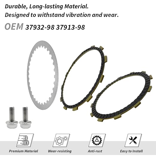 Clutch Kit & Primary Gasket Compatible with Dyna Fat Boy Heritage Softail Softail OEM #34934-06 37932-98 37913-98 60547-06FM