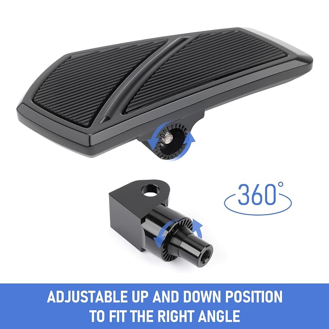 Anti-Slip Rider Floorboards Compatible with Honda Rebel 300 500 CMX300 CMX500 2017-2025 Front Footpegs Driver Aluminum Highway Pegs Accessories (Gloss Black B)