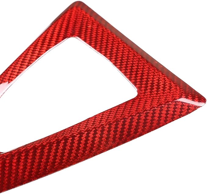 Fit for BMW F80 F82 M3 M4 2014 to 2019 Center Console Gearbox Decorative Panel Frame, Real Carbon Fiber Interior Accessories Gear Lever Panel Base Cover (LHD - Red Carbon)