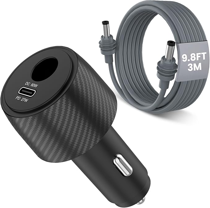 Starlink Mini Car Adapter with 3M Power Cable,2 in 1 Cigarette Lighter Adapter,Starlink Mini Step Up Booster[12-24V Input,36V/1.67A Output] Compatible with Car, RV,Truck,Boat