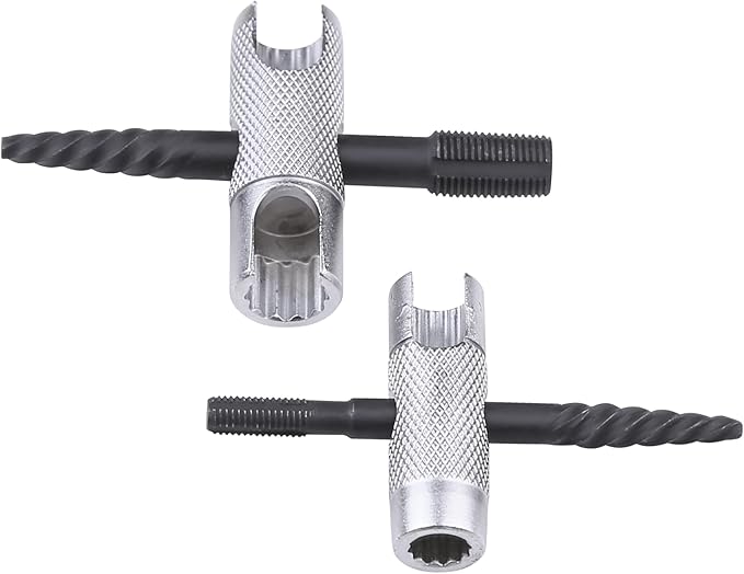 Grease Zerk Fitting Tool, 4 Way Grease Zerk Removal Multi-Tool Fit 1/4"-28 SAE, 1/8"-NPT, M10x1 M8x1 Hex Size 3/8" 5/16" 7/16" for Damaged Grease Zerks and Fittings