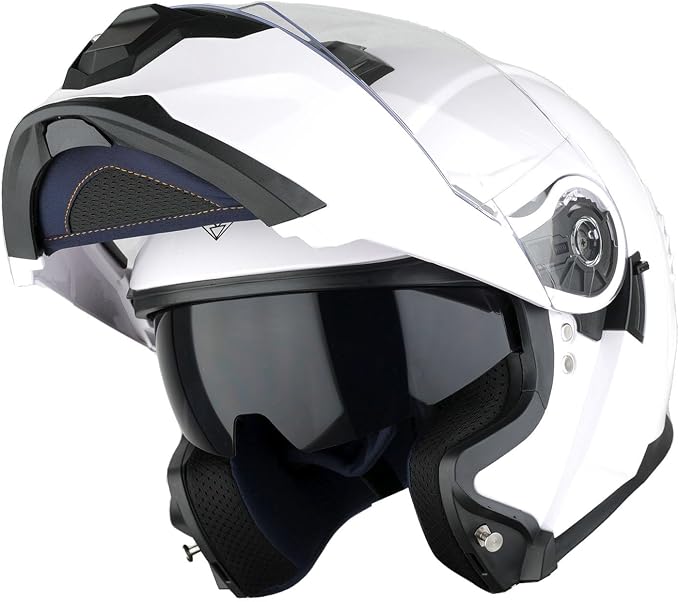 1Storm Motorcycle Street Bike Modular/Flip up Dual Visor Sun Shield Full Face Helmet HJK920