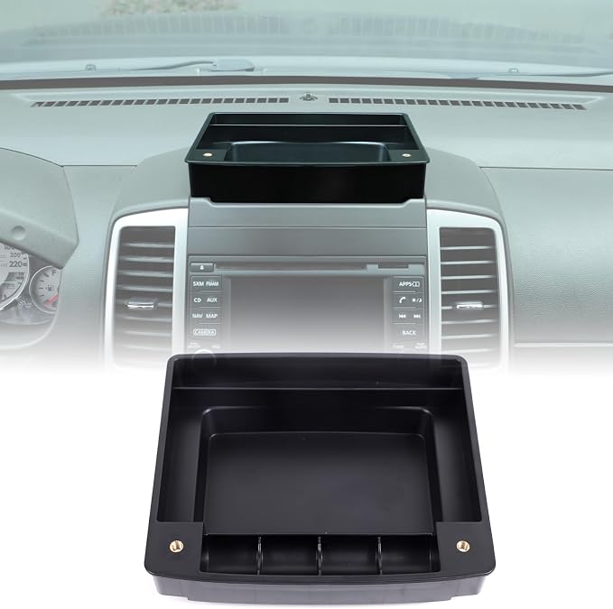Car Dashboard Storage Tray Compatible with Nissan Frontier 2009-2017 ABS Dashboard Non-Slip Storage Organizer Tray with Phone Holder Mount Interior Accessories (Style A)