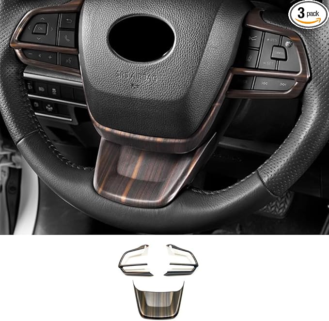 ERIDANUS Auto Accessories Fit for Toyota Sienna 2025 2024 2023 2022 2021 Button Switch Cover Trim (Peach Wood Style) ABS 3 PCS