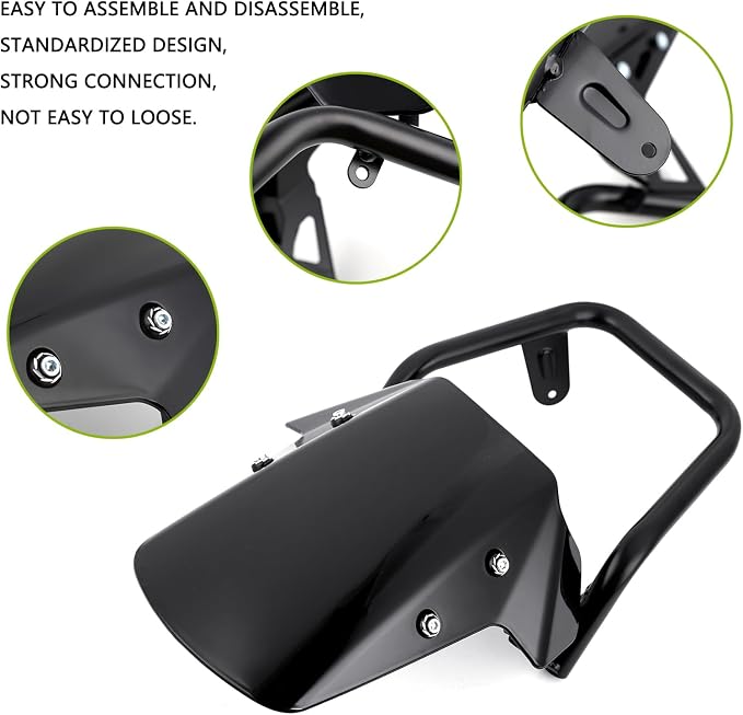 Mokuo Motorcycle Windshield in ABS Material Compatible with Honda Navi 2022 2023, Upgraded 3mm Thickness Come with Mounting Bracket,Black Color