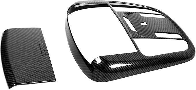 Roof Reading Light Cover Trim Fit for 2011 + Dodge Charger/Durango/Chrysler 300 Interior Accessories Carbon Fiber Reading Lamp Decals Cover Trim Sticker Kit (B)