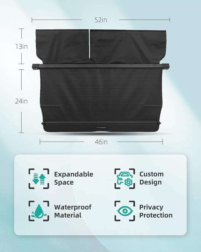 SCITOO Cargo Cover 2010-2015 Fit for Lexus RX350 3.5L 2010-2015 Fit for Lexus RX450h 3.5L Upgraded Retractable Rear Trunk Cover with Aluminum PVC&Plastic