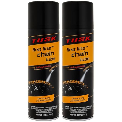 Tusk First Line Synthetic Chain Lube 13 oz (2 Pack) – O-Ring Safe, High-Performance Motorcycle, ATV, UTV Chain Lubricant – Long-Lasting, Weather Resistant
