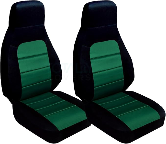 Totally Covers Compatible with 1990-2000 Mazda MX-5 Miata Seat Covers: Black and Emerald Green (22 Colors) Bucket