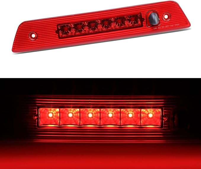 Third 3rd Brake Light LED for 2005-2010 Jeep Grand Cherokee, High Mount Rear Brake Lights Assembly for 05-10 Grand Cherokee, Waterproof Center Cab Lamp Stop Light (Red)