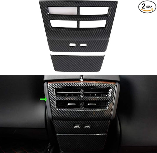 OBL Rear Air Vent Cover for Tesla Model S Model X 2016-2020 Car Interior Accessories ABS Imitation Carbon Fiber Inner Decoration (Pack of 2)