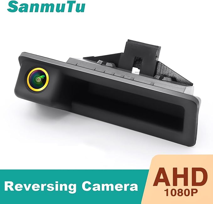 Vehicle Backup Camera CCD Compatible for BMW E82 E88 E84 E90 E91 E92 E93 3 5 Series X1 5 6 320i Car Rear View AHD 1080P Camera Reverse Parking Golden Fisheye Lens Waterproof Cam Car Trunk Handle Cam