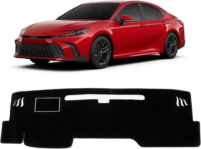 KUST Black Dash Cover for Toyota Camry 2025 2026 Polyester Dashboard Cover Dash Carpet Non-Slip Dash Protector Interior Accessories for Camry Custom Fit Dash Mat Sunshade Windshield No Glare