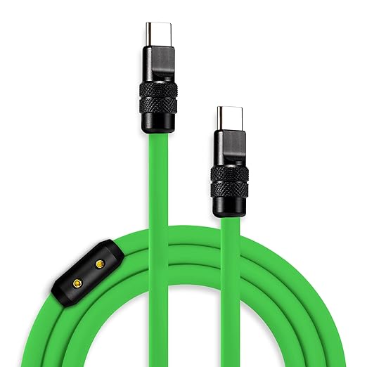 chubbycable Black Chubby Pro - Samurai Cable 240W USB-C Cable Silicone Fast Charging USB C Charger Cord Compatible with iPhone 17-15 Series iPad Galaxy Series, Green, Type-C to Type-C, 6.6FT