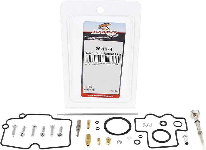 All Balls Racing Carburetor Rebuild Kit 26-1474 Compatible With/Replacement For Honda CRF150R 2007, CRF150RB 2007