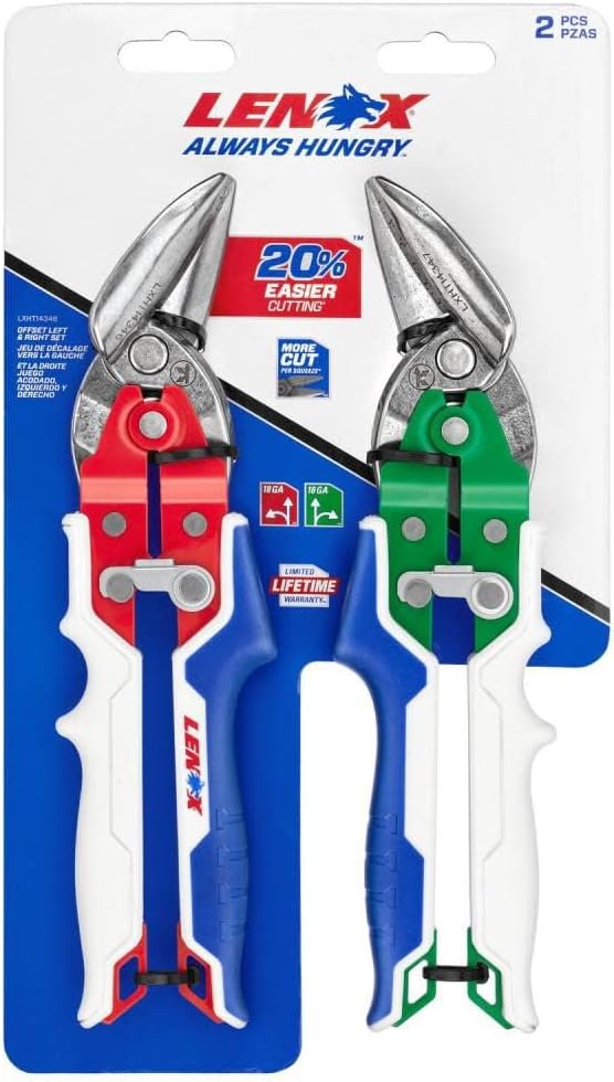 LENOX TOOLS Pliers, Offset Left and Right, With Durable Grip, 2 Pack ( LXHT14348)