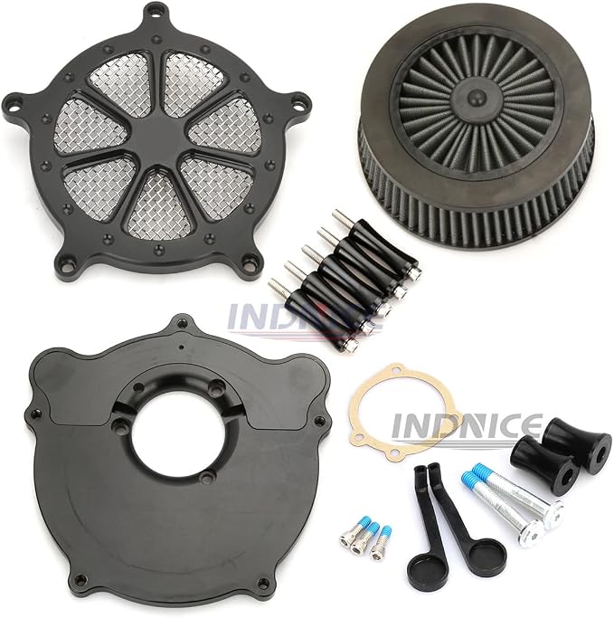 For harley air cleaner filter Sportster Softail Touring street road king glide Dyna for harley davidson air intake filters (Black Speed 7 style -gray filter, B-For Softail/Dyna 93-15 ，Touring 01-07)
