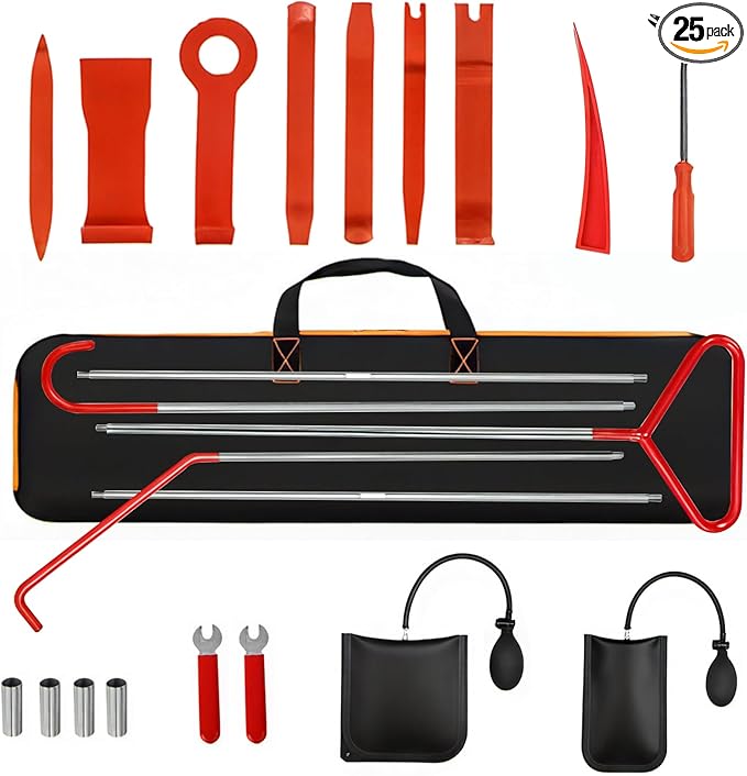 25 PCS Professional Car Tool Kit,66 Inch Stainless Steel Repair Tools