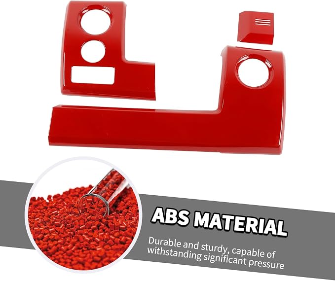 Jimen Fit for Ford F150 2009-2014, 3PCS Center Console Dash Panel Cover Trim (Red)