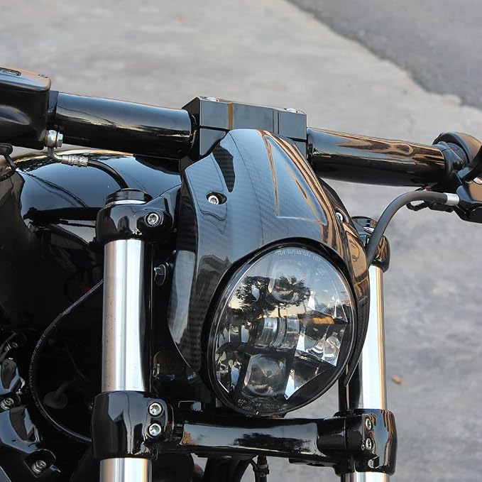 POWER JAMES Black 100% Carbon Fiber Outer Headlight Fairing for Harley Davidson Breakout FXBR/S 2018-2024